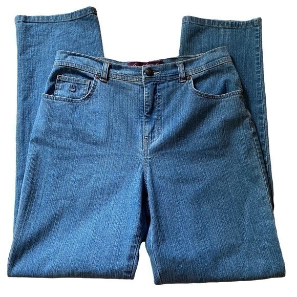 Gloria Vanderbilt Amanda Blue Denim Light Wash High Rise Straight Leg Jeans 8 - Picture 1 of 15